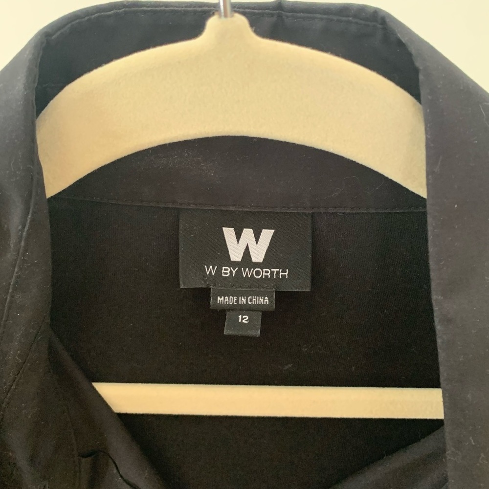 W BY WORTH Black Button Up Dress Shirt
